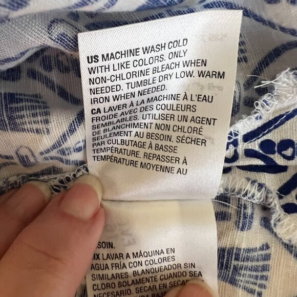 Charter Club Women Tunic Top XL Blue Linen Nautical Coastal Beachy Quiet Luxury - Picture 8 of 8